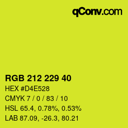 Color code: RGB 212 229 40 | qconv.com