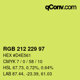 Color code: RGB 212 229 97 | qconv.com
