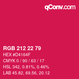 Color code: RGB 212 22 79 | qconv.com