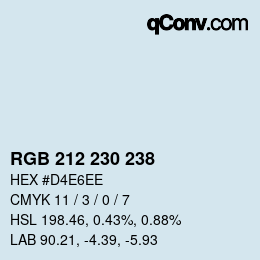 Farbcode: RGB 212 230 238 | qconv.com