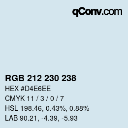 Color code: RGB 212 230 238 | qconv.com