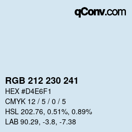 Color code: RGB 212 230 241 | qconv.com