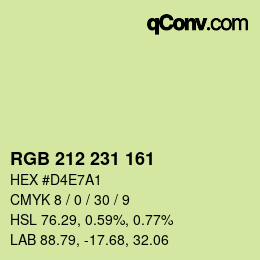 Color code: RGB 212 231 161 | qconv.com