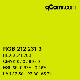 Color code: RGB 212 231 3 | qconv.com