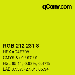 Color code: RGB 212 231 8 | qconv.com