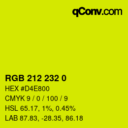 Color code: RGB 212 232 0 | qconv.com