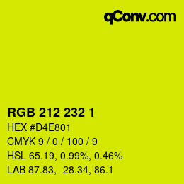 カラーコード: RGB 212 232 1 | qconv.com