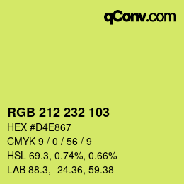 Código de color: RGB 212 232 103 | qconv.com