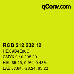 Color code: RGB 212 232 12 | qconv.com