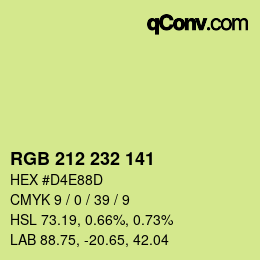 Color code: RGB 212 232 141 | qconv.com