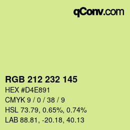 Color code: RGB 212 232 145 | qconv.com