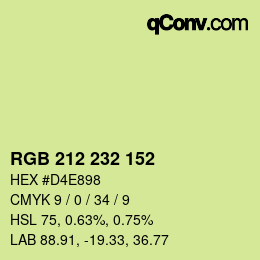 カラーコード: RGB 212 232 152 | qconv.com