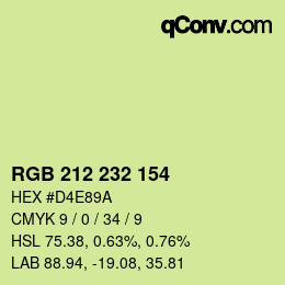 Color code: RGB 212 232 154 | qconv.com