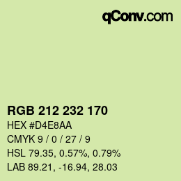 Color code: RGB 212 232 170 | qconv.com