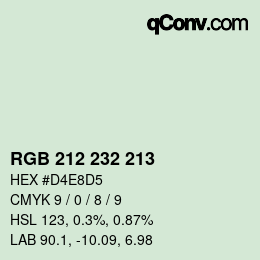 Color code: RGB 212 232 213 | qconv.com