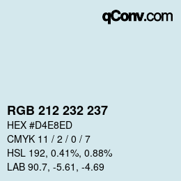 Color code: RGB 212 232 237 | qconv.com