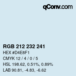 Color code: RGB 212 232 241 | qconv.com