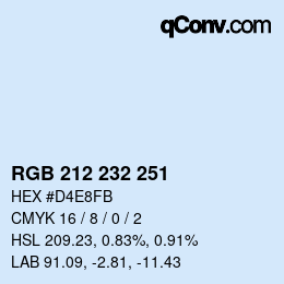 Color code: RGB 212 232 251 | qconv.com