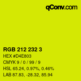カラーコード: RGB 212 232 3 | qconv.com