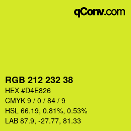 Color code: RGB 212 232 38 | qconv.com