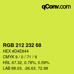 カラーコード: RGB 212 232 68 | qconv.com