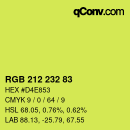 Color code: RGB 212 232 83 | qconv.com
