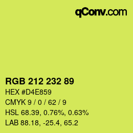 Color code: RGB 212 232 89 | qconv.com