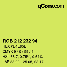 Color code: RGB 212 232 94 | qconv.com