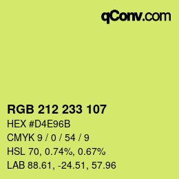 Color code: RGB 212 233 107 | qconv.com