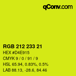 Color code: RGB 212 233 21 | qconv.com
