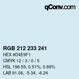 Color code: RGB 212 233 241 | qconv.com