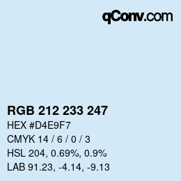 Color code: RGB 212 233 247 | qconv.com