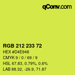 Color code: RGB 212 233 72 | qconv.com