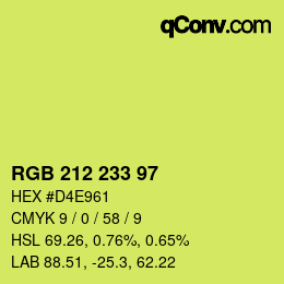 Color code: RGB 212 233 97 | qconv.com