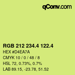カラーコード: RGB 212 234.4 122.4 | qconv.com