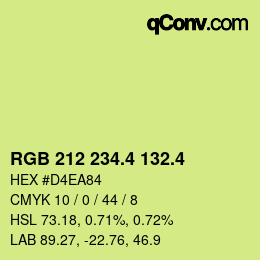 カラーコード: RGB 212 234.4 132.4 | qconv.com