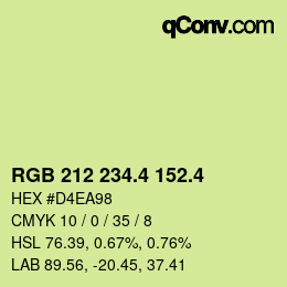カラーコード: RGB 212 234.4 152.4 | qconv.com