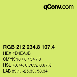 カラーコード: RGB 212 234.8 107.4 | qconv.com