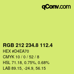 カラーコード: RGB 212 234.8 112.4 | qconv.com