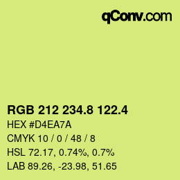 カラーコード: RGB 212 234.8 122.4 | qconv.com