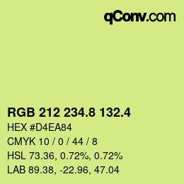 カラーコード: RGB 212 234.8 132.4 | qconv.com