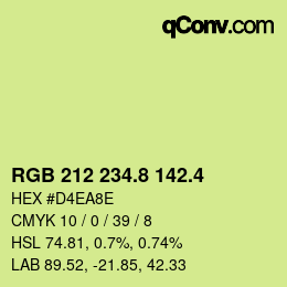 カラーコード: RGB 212 234.8 142.4 | qconv.com