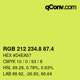 カラーコード: RGB 212 234.8 87.4 | qconv.com