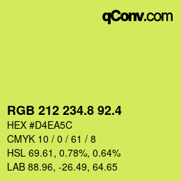 カラーコード: RGB 212 234.8 92.4 | qconv.com