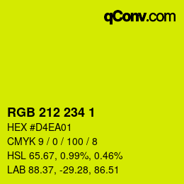 Color code: RGB 212 234 1 | qconv.com