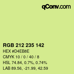 Color code: RGB 212 235 142 | qconv.com