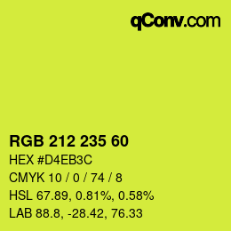 Color code: RGB 212 235 60 | qconv.com