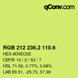 カラーコード: RGB 212 236.2 110.6 | qconv.com