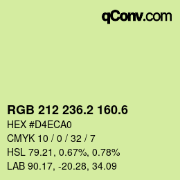 カラーコード: RGB 212 236.2 160.6 | qconv.com