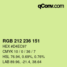Color code: RGB 212 236 151 | qconv.com